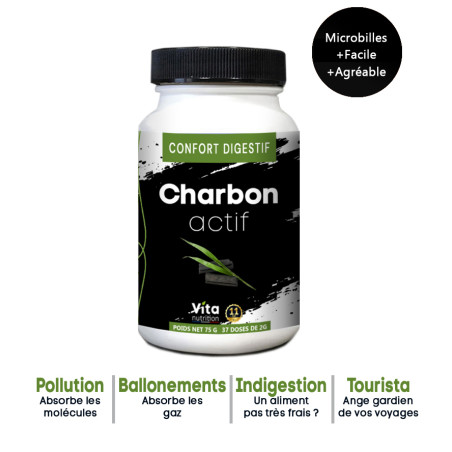 Charbon de bois activé